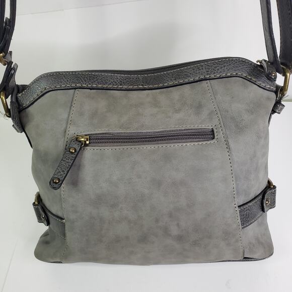 B.O.C. Born Concepts Womens Gray Buckle Shoulder Crossbody Purse 100622 - Picture 4 of 16